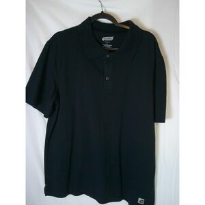 40 Grit Mens Black Short Sleeve Collared Polo Shirt Standard Fit Size Large